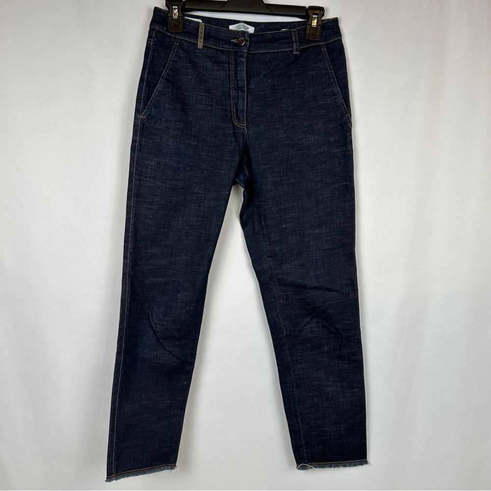 Peserico Blue Straight Leg Denim Jeans Modern Style Pants Made in Italy